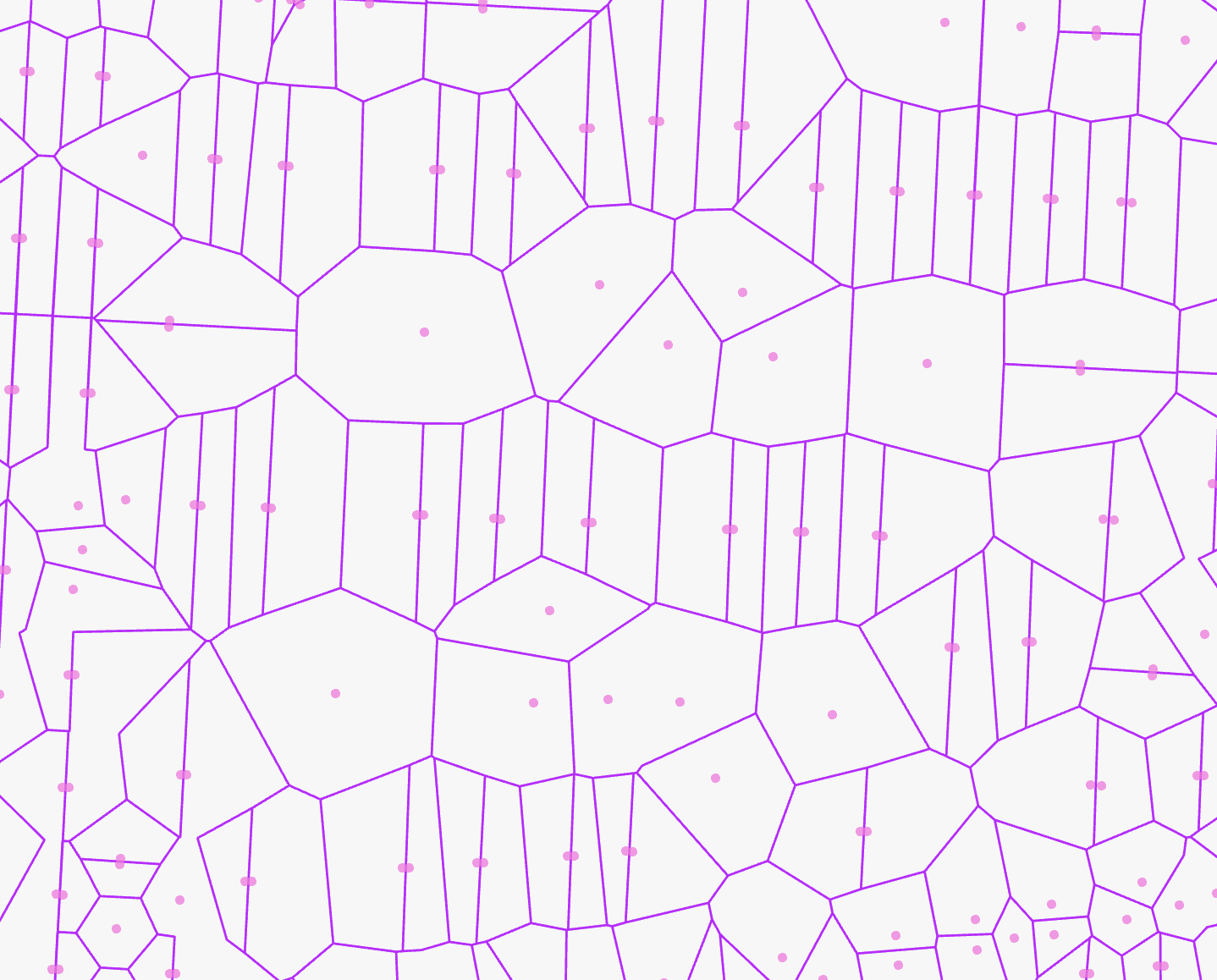 Detailed postal code polygon view with centroids
